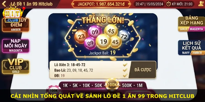 Cái nhìn tổng quát về sảnh lô đề 1 ăn 99 trong Hitclub