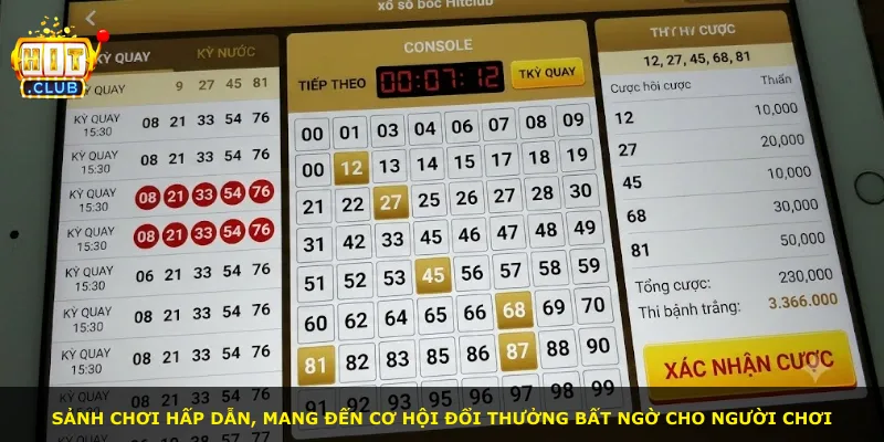 Sảnh chơi hấp dẫn, mang đến cơ hội đổi thưởng bất ngờ cho người chơi