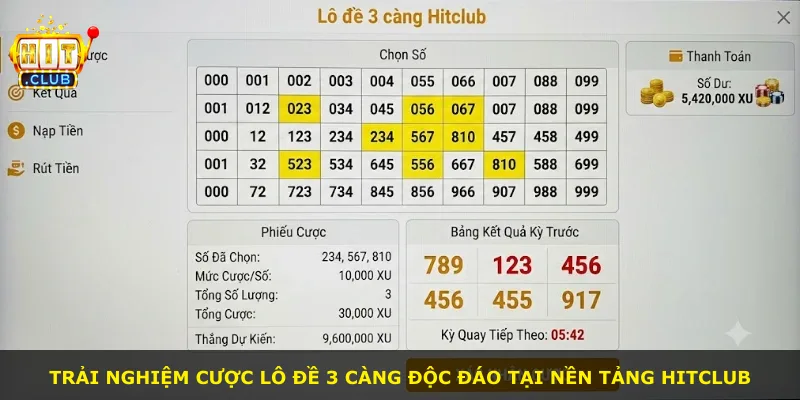 Trải nghiệm cược lô đề 3 càng độc đáo tại nền tảng Hitclub